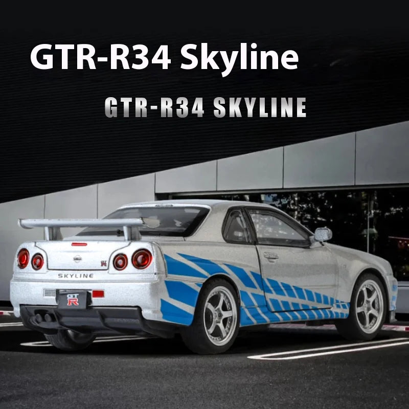 1:32 Nissan R34 GTR Diecast Model – Perfect for Collectors