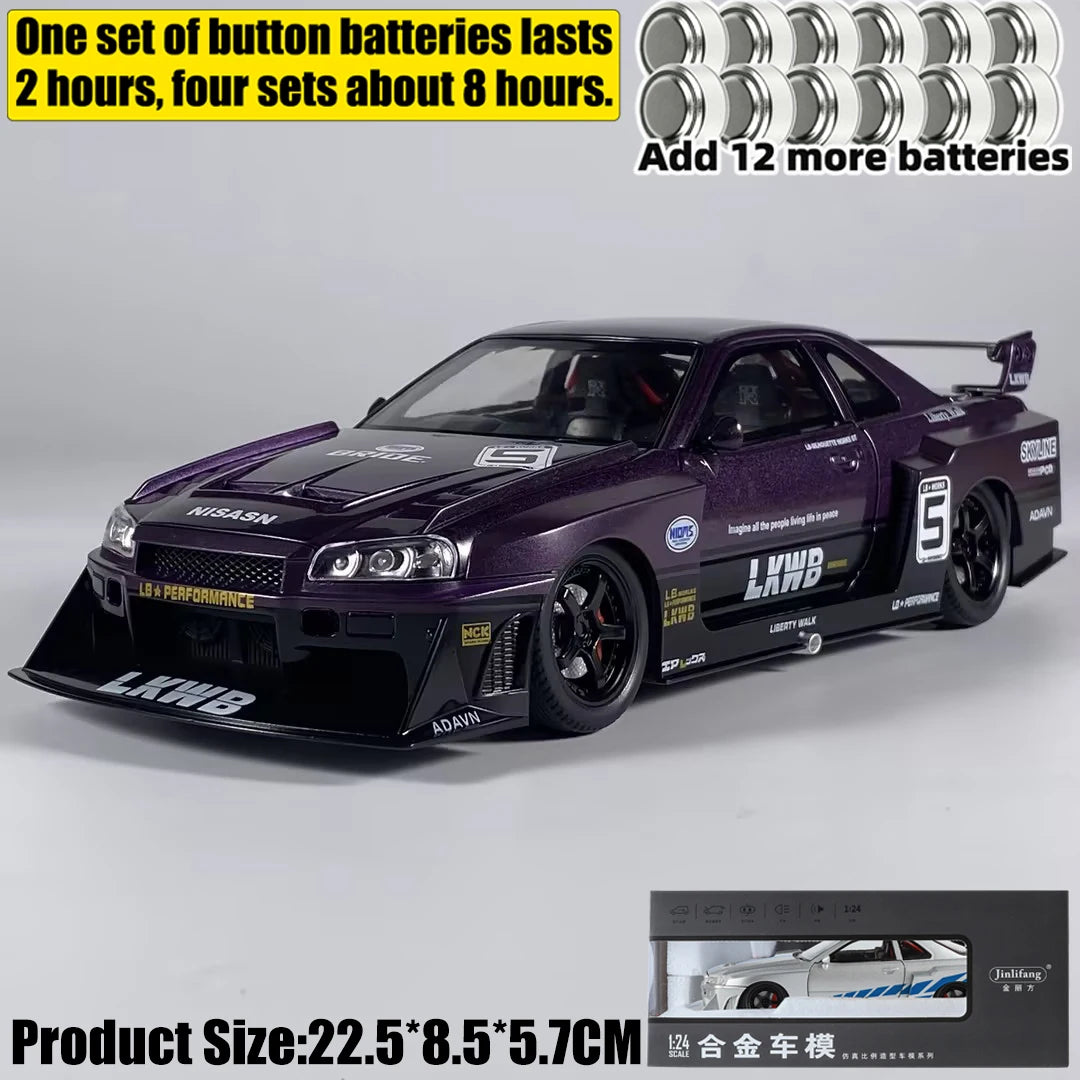 1:24 Nissan Skyline R34 Liberty Walk Collector's Diecast Model