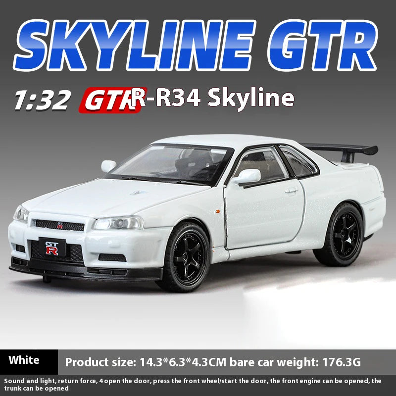 1:32 Nissan R34 GTR Diecast Model – Perfect for Collectors