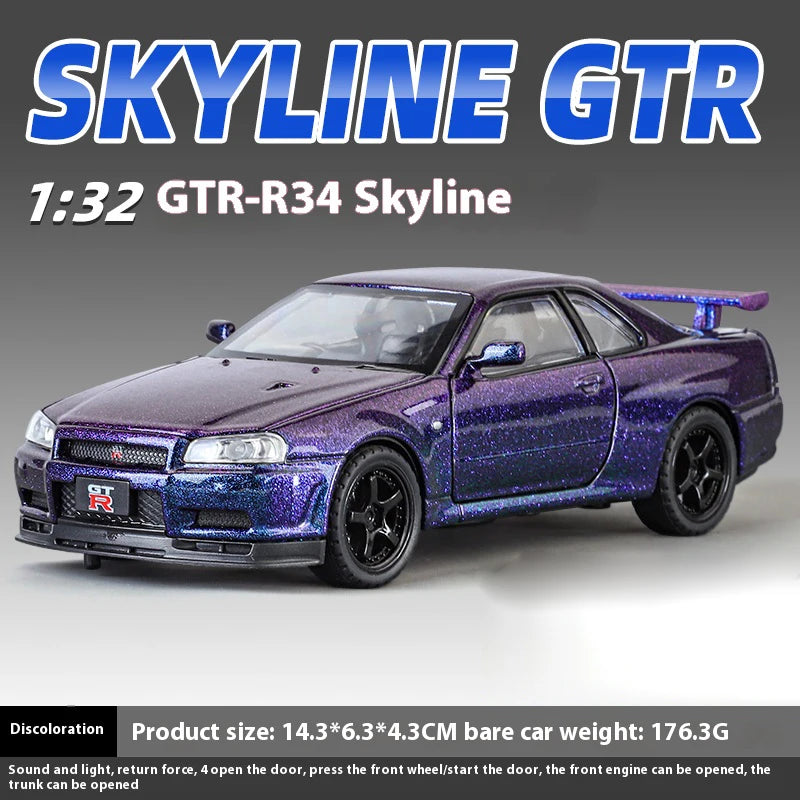 1:32 Nissan R34 GTR Diecast Model – Perfect for Collectors