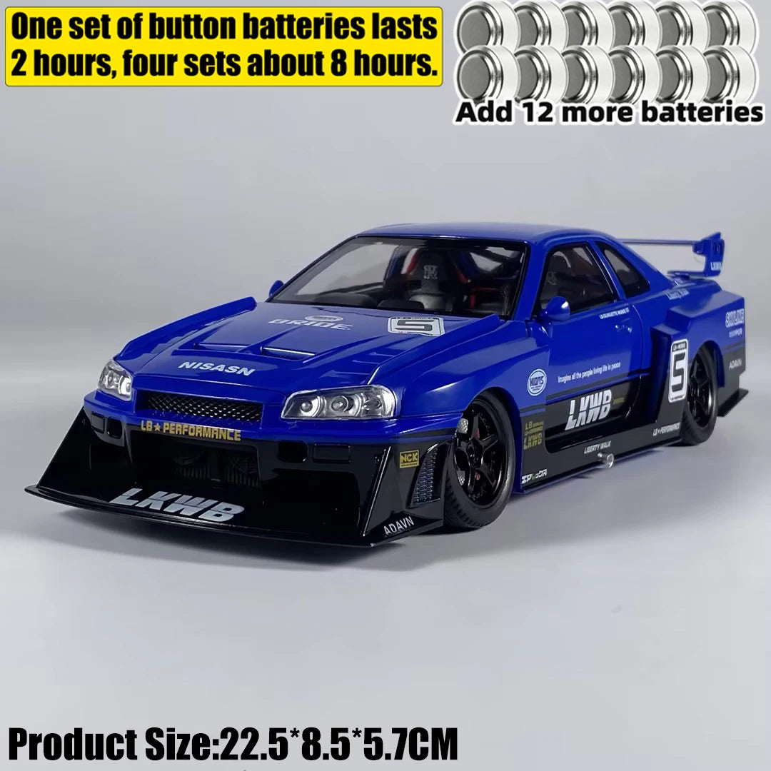 1:24 Nissan Skyline R34 Liberty Walk Collector's Diecast Model