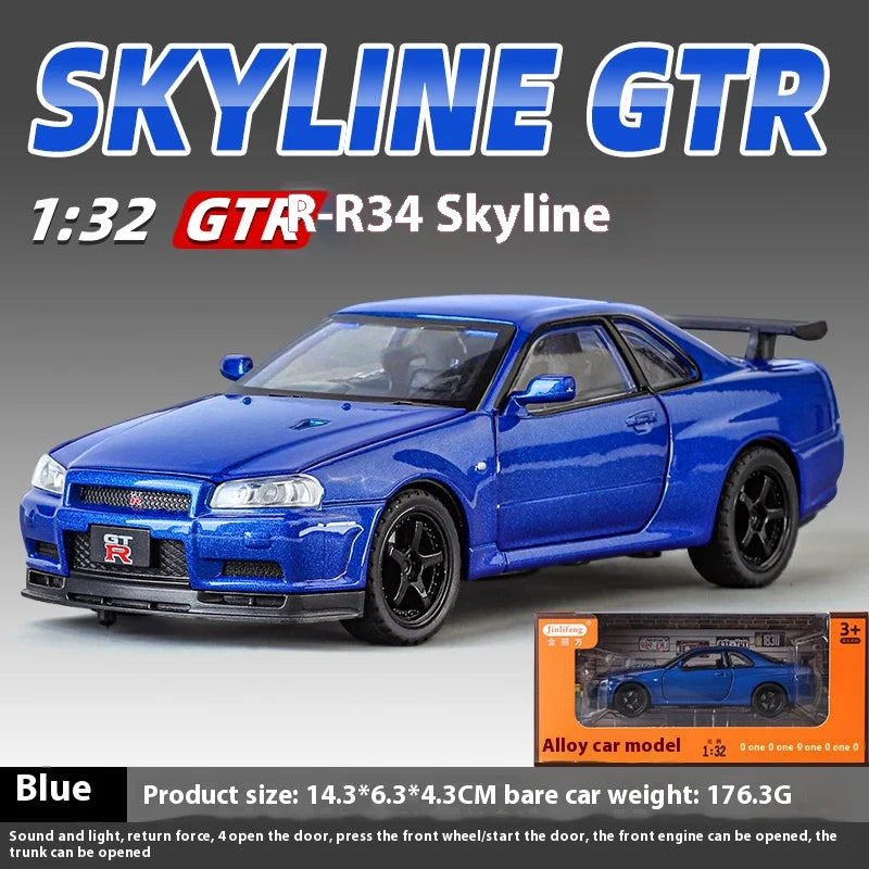 1:32 Nissan R34 GTR Diecast Model – Perfect for Collectors