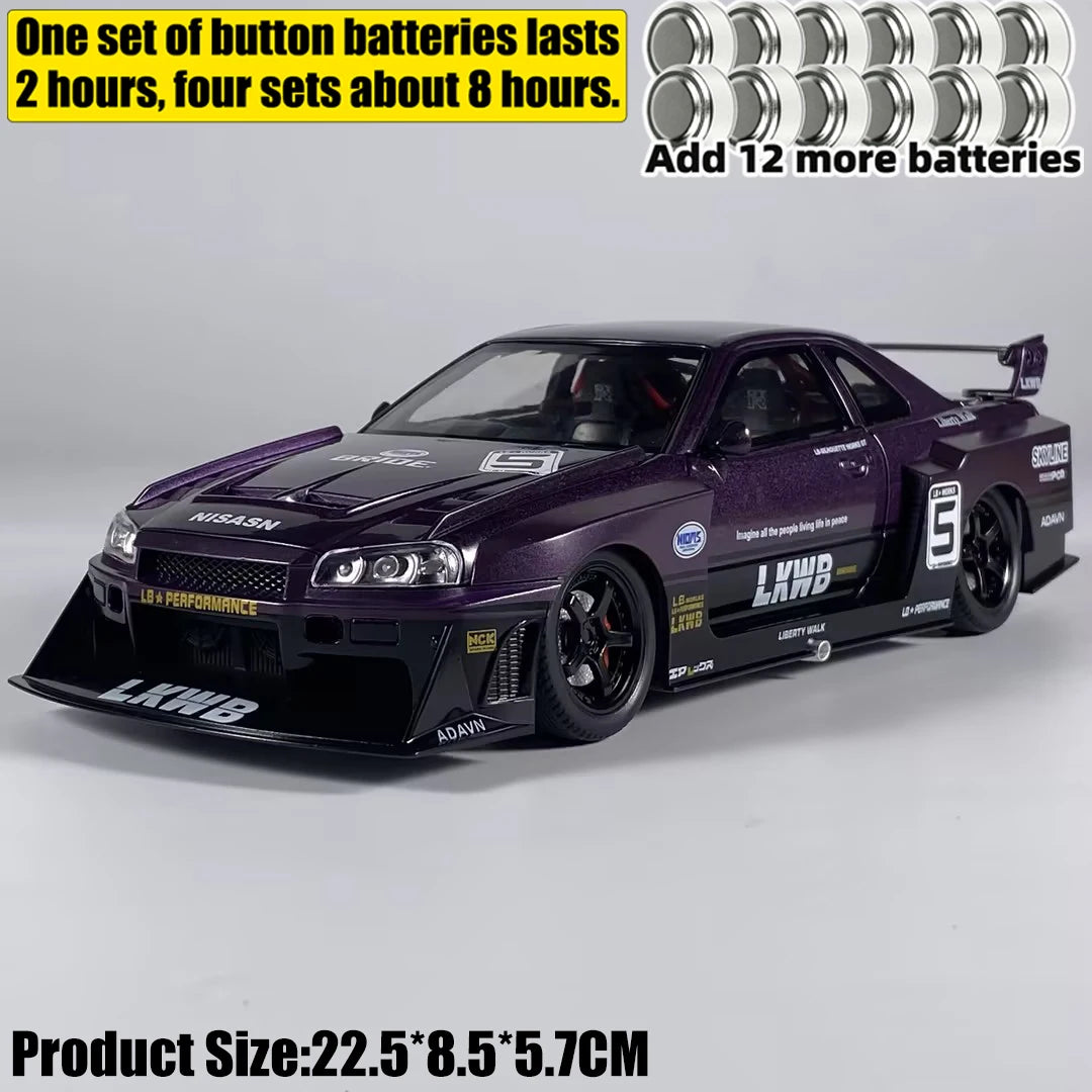 1:24 Nissan Skyline R34 Liberty Walk Collector's Diecast Model