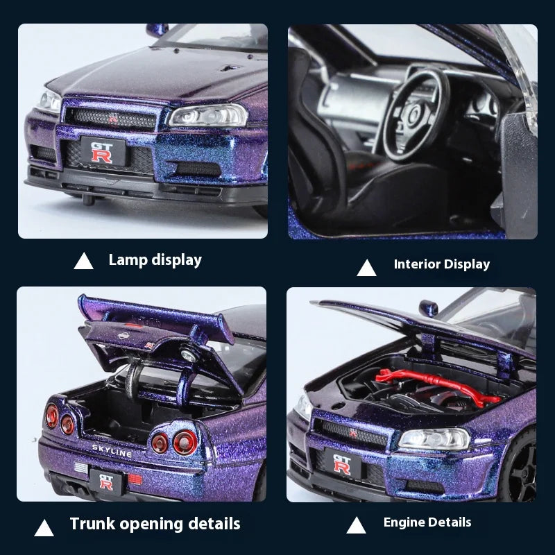 1:32 Nissan R34 GTR Diecast Model – Perfect for Collectors