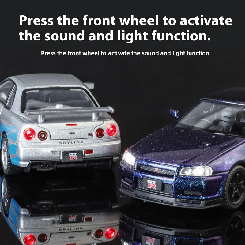 1:32 Nissan R34 GTR Diecast Model – Perfect for Collectors