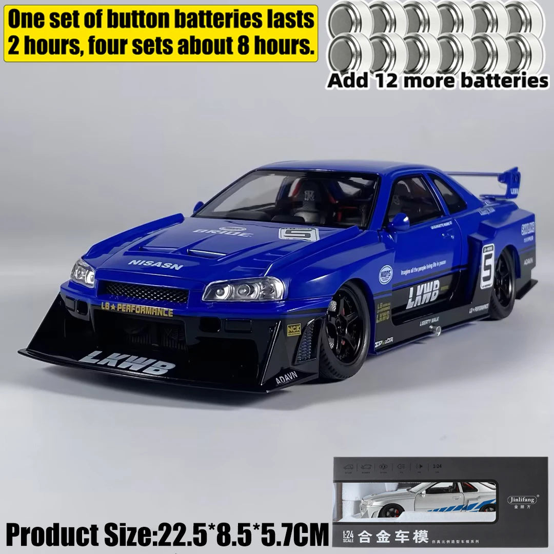 1:24 Nissan Skyline R34 Liberty Walk Collector's Diecast Model