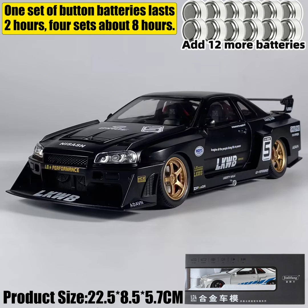 1:24 Nissan Skyline R34 Liberty Walk Collector's Diecast Model