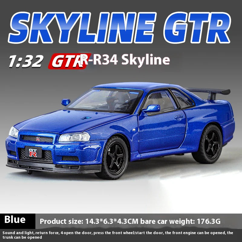 1:32 Nissan R34 GTR Diecast Model – Perfect for Collectors