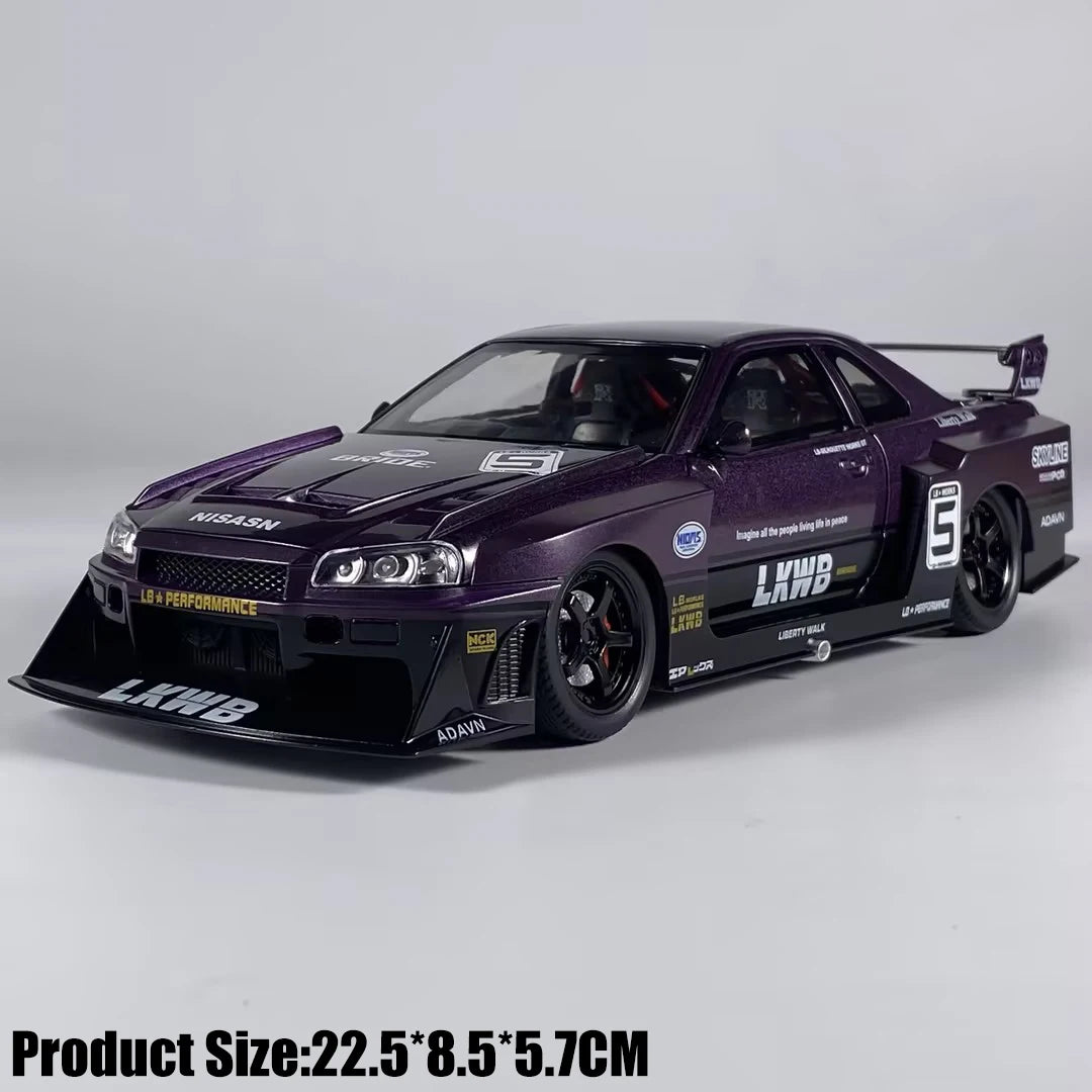 1:24 Nissan Skyline R34 Liberty Walk Collector's Diecast Model