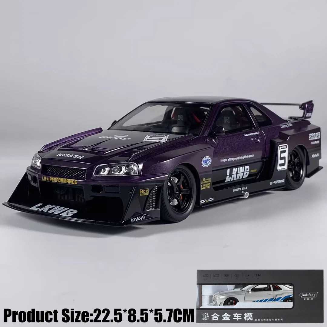 1:24 Nissan Skyline R34 Liberty Walk Collector's Diecast Model