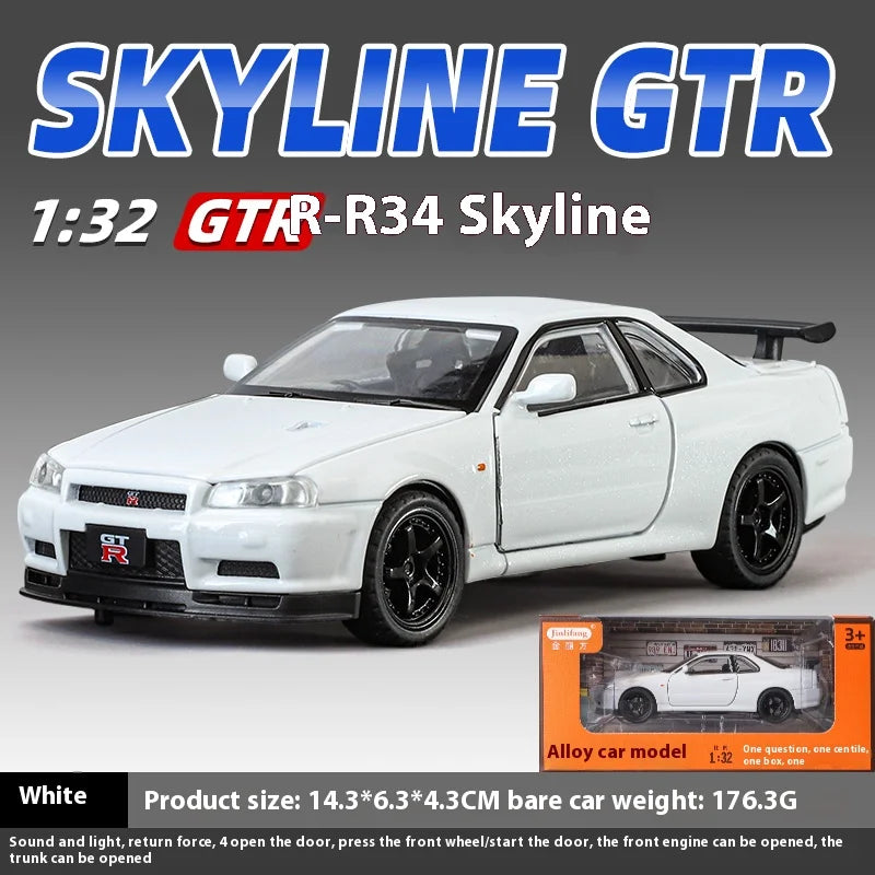1:32 Nissan R34 GTR Diecast Model – Perfect for Collectors